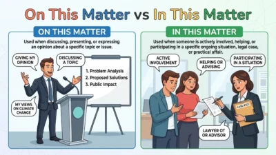 on this matter vs in this matter