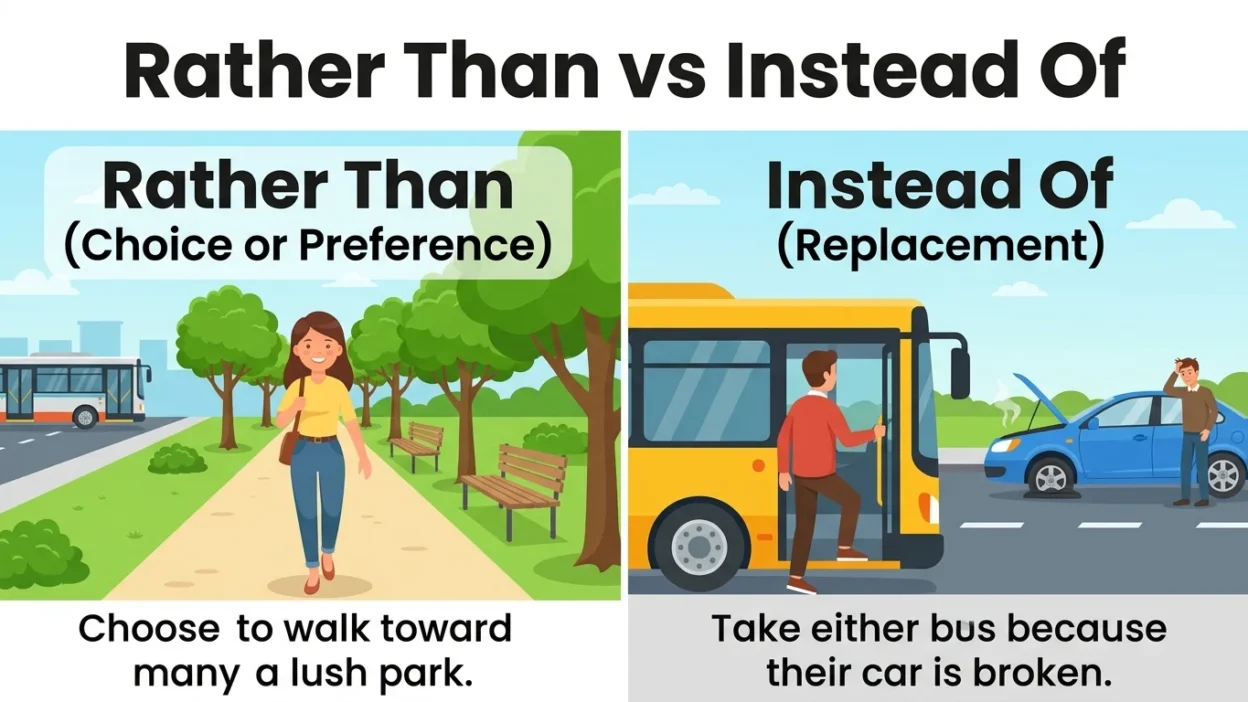 rather than vs instead of
