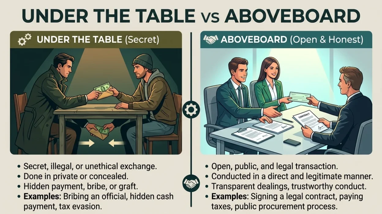 under the table meaning