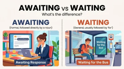 awaiting vs waiting