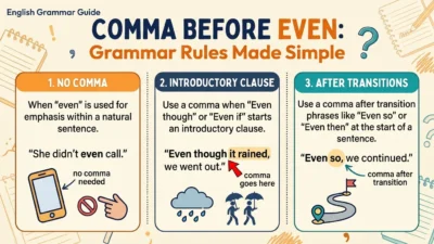 comma before even