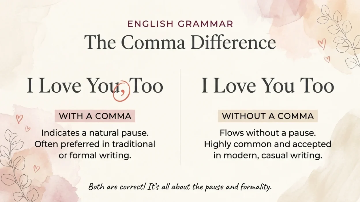 i love you too comma rules