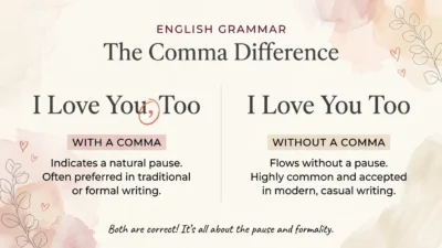 i love you too comma rules