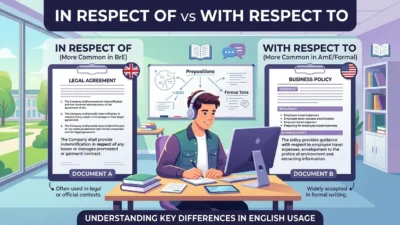 in respect of vs with respect to