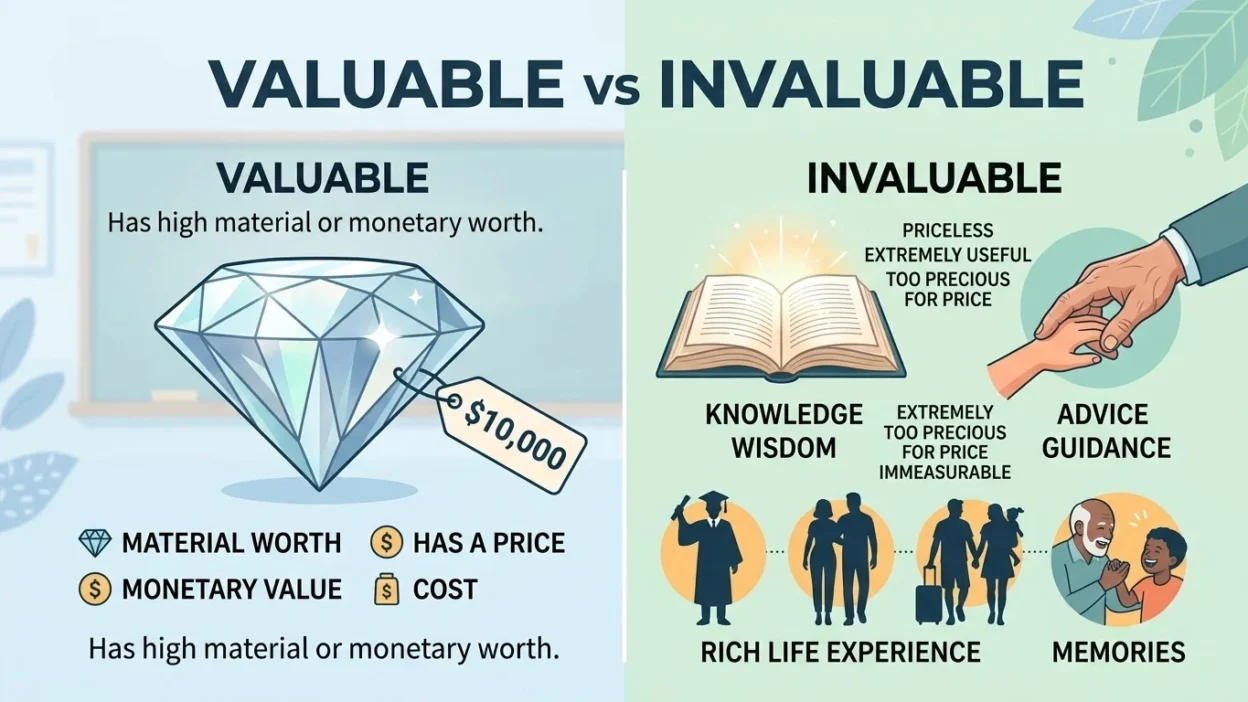 invaluable vs valuable