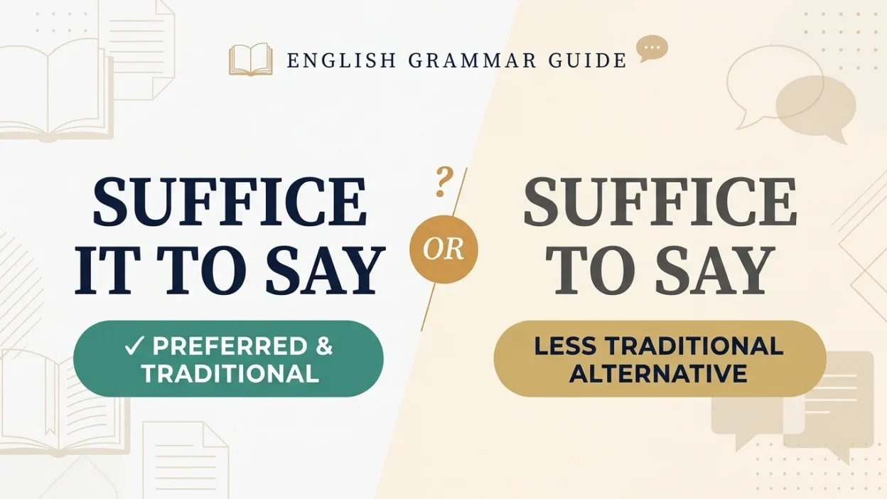 suffice it to say or suffice to say