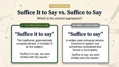 suffice it to say vs suffice to say