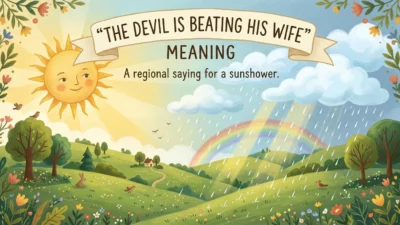 the devil is beating his wife meaning
